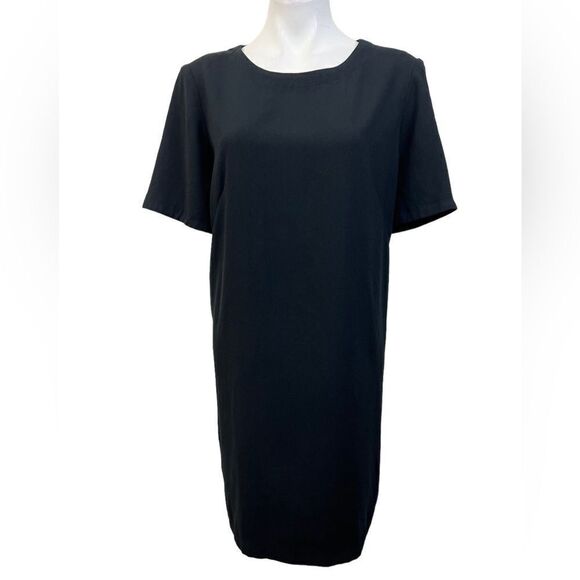M&S‎ Collection dress sz 12 black short sleeve knee length shift US -8 - Picture 2 of 6